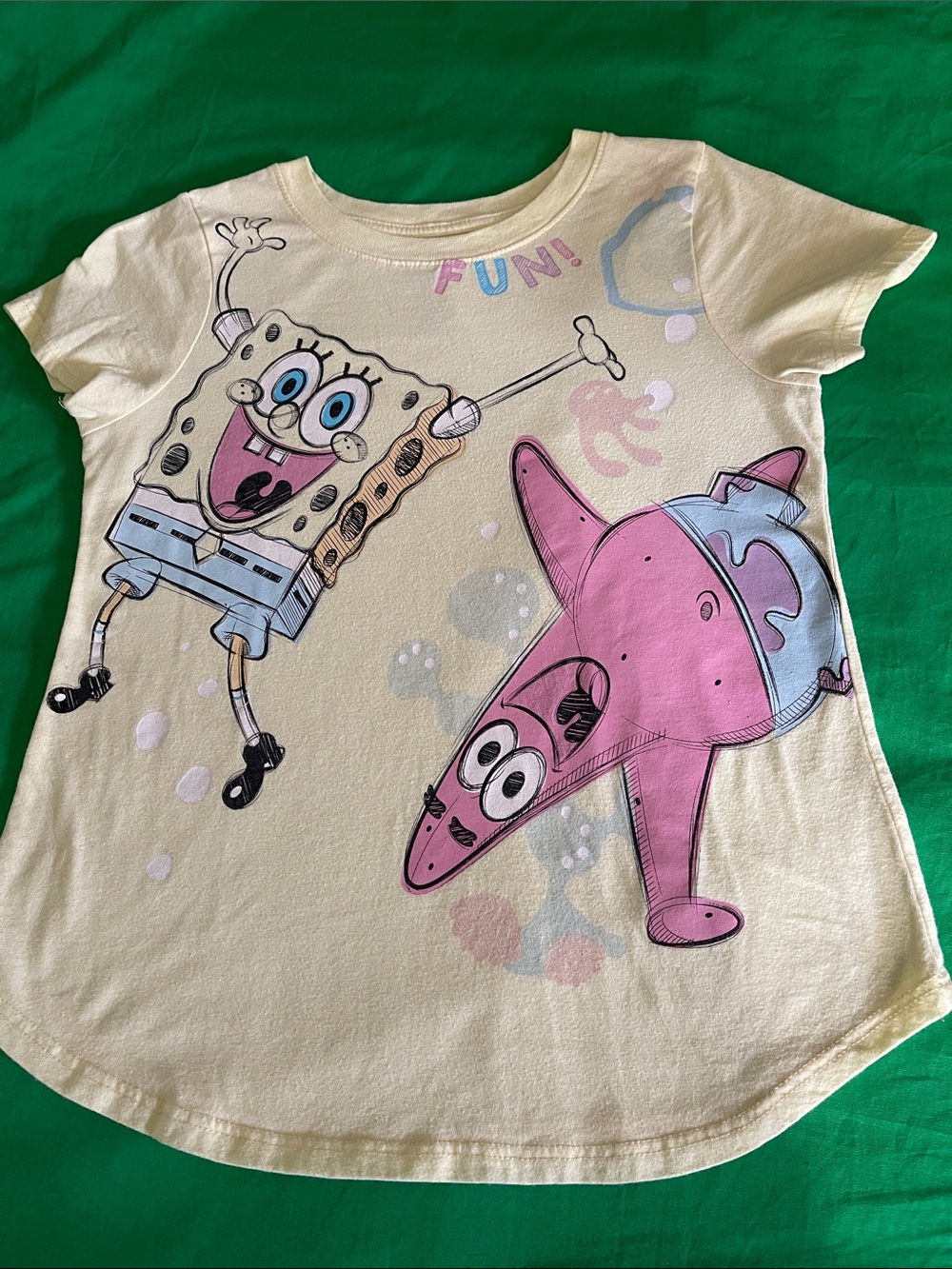 SpongeBob Squarepants Cream Tee with Pink Patrick & Blue Accents